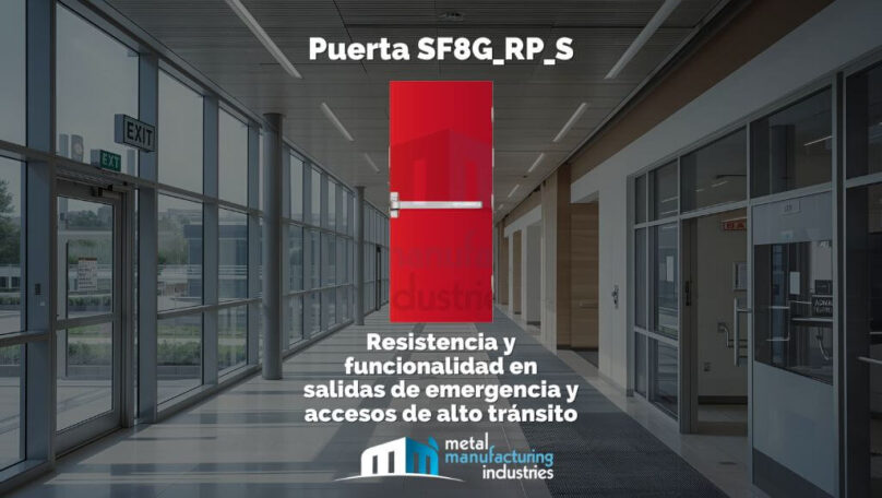 Puerta SF8G_RP_S: Resistencia y funcionalidad en salidas de emergencia y accesos de alto tránsito